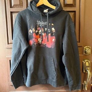 Slipknot Graphic Hoodie with Red Accents 00s